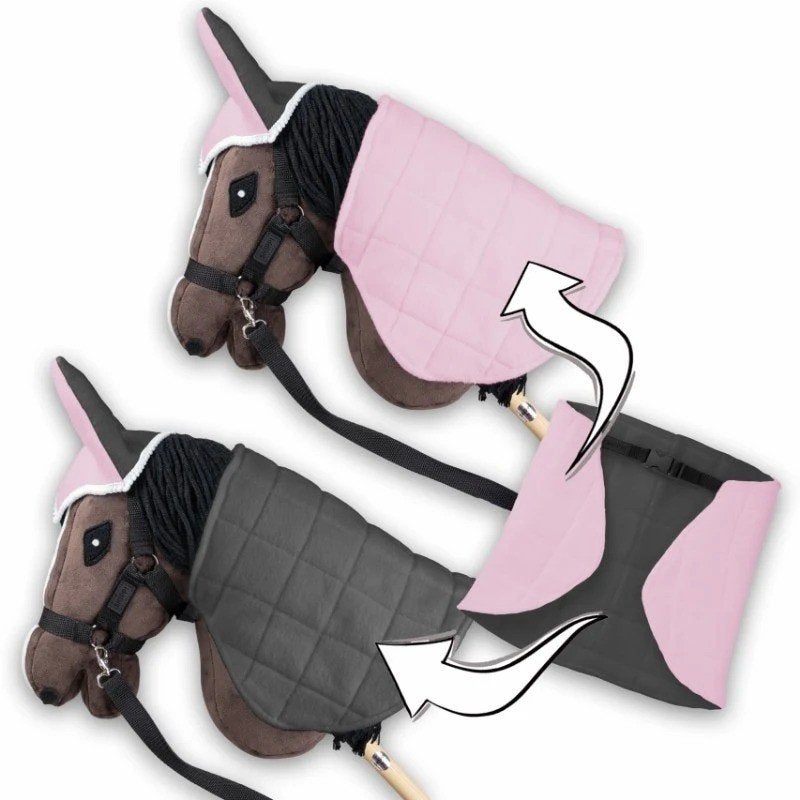 Hobby Horse Deken en oorbeschermer Roze/Grijs hobbyhorsefun, Ophalen of Verzenden, Nieuw