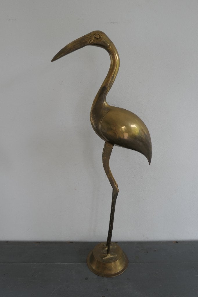 Vintage XL messing vogel flamingo kraanvogel TCM Brass India, Verzenden, Koper
