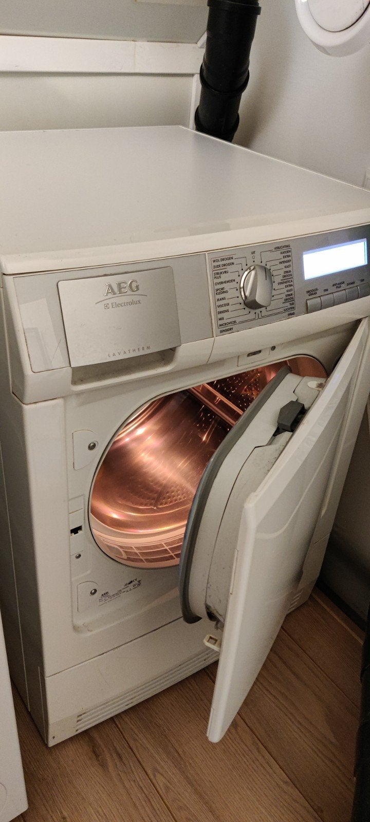 AEG Lavatherm T59840 warmtepompdroger 7kg, Witgoed en Apparatuur, Wasdrogers, Ophalen, 6 tot 8 kg, Anti-kreukfase, Zo goed als nieuw