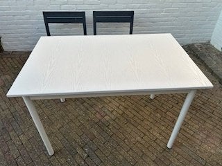 Eettafel wit, Ophalen, Gebruikt, 100 tot 150 cm, Tot twee personen