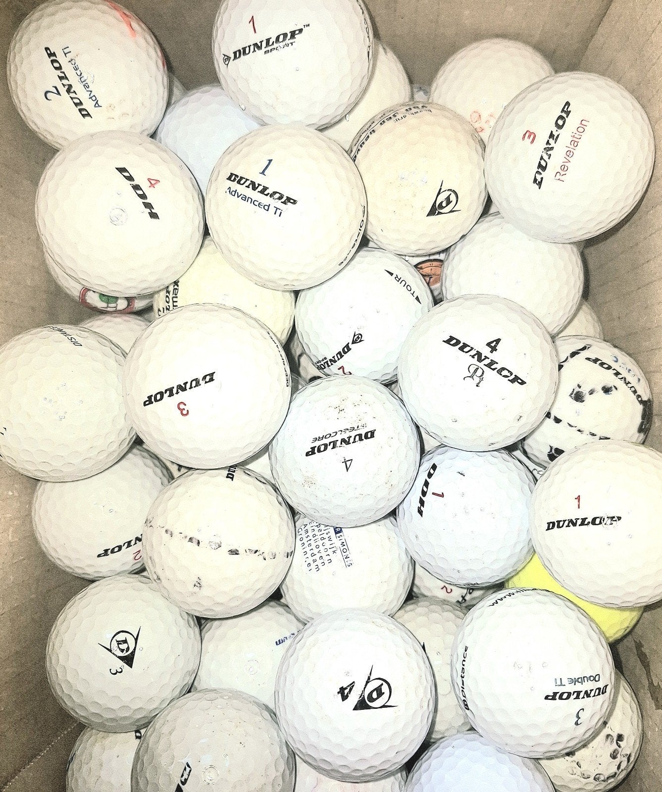 50 Dunlop golfballen mix, Ophalen of Verzenden, Bal(len)