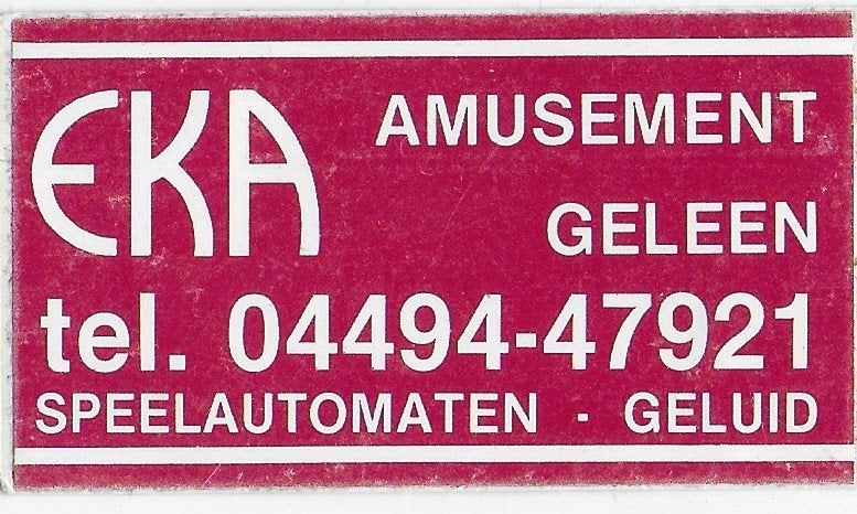 Sticker eka amusement geleen, Verzamelen, Ophalen of Verzenden, Zo goed als nieuw, Bedrijf of Vereniging