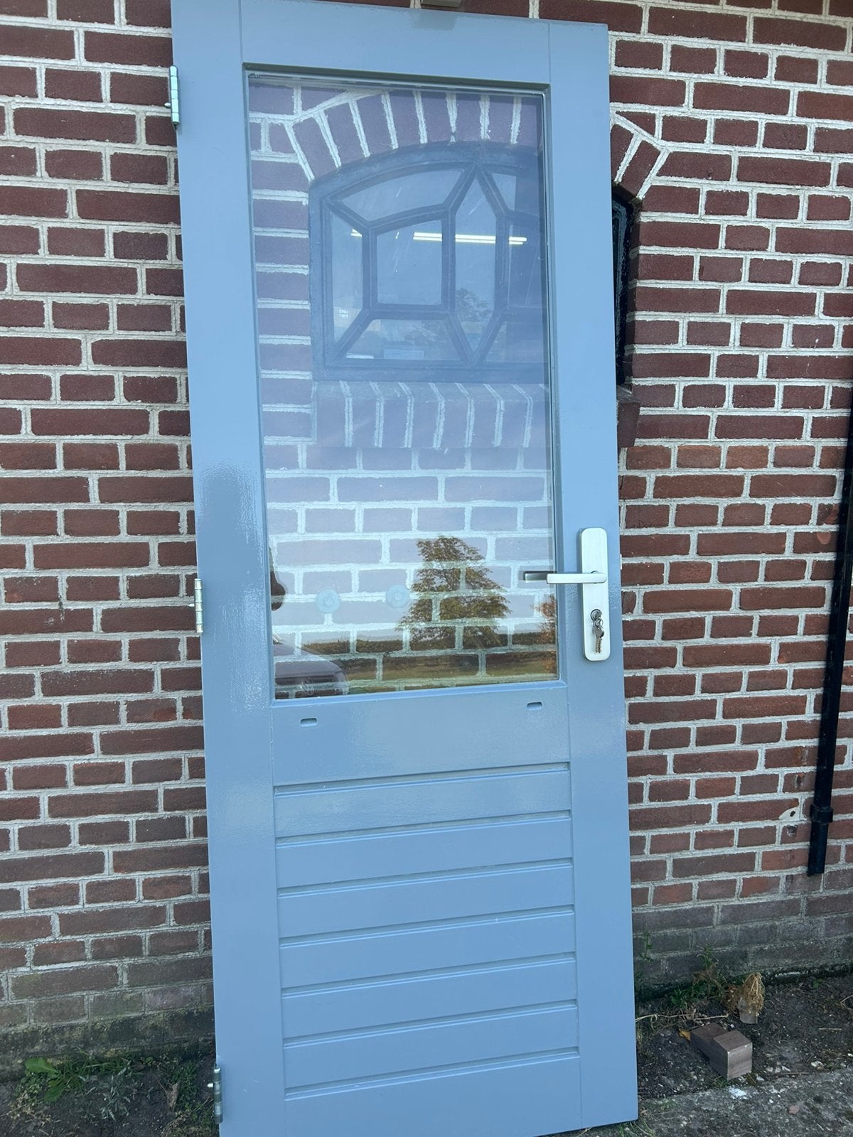 Zeer nette hardhouten achterdeur 78,2x207cm., Doe-het-zelf en Verbouw, Deuren en Horren, Ophalen, Minder dan 80 cm, 200 tot 215 cm