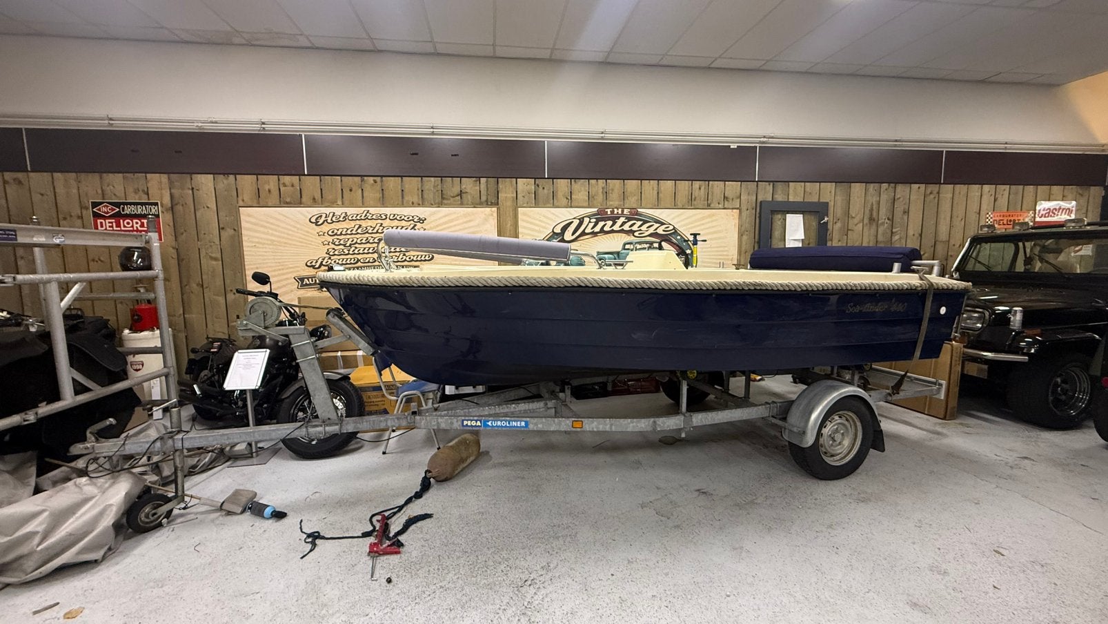 Prachtige sea finder 440 met 15pk buitenboord sloep  trailer