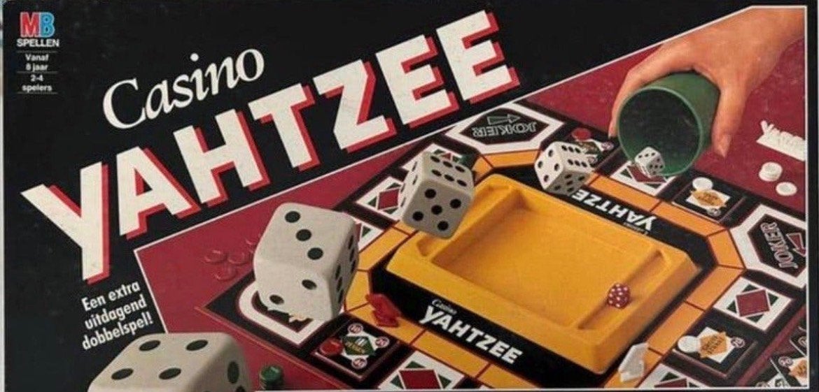 Casino Yahtzee Bordspel - MB Spellen (Vintage), Hobby en Vrije tijd, Een of twee spelers, Ophalen of Verzenden, Zo goed als nieuw
