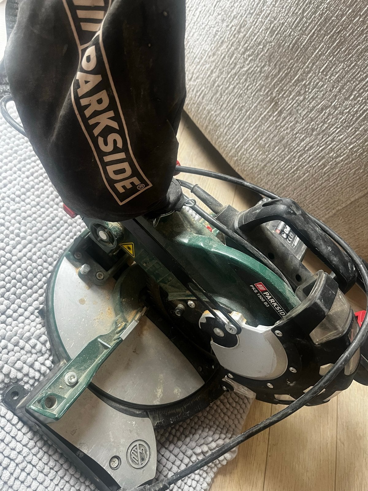 Parkside Afkortzaag PKS 1500 B3 - Gebruikt, Gebruikt, 70 mm of meer, Ophalen of Verzenden, Afkortzaag
