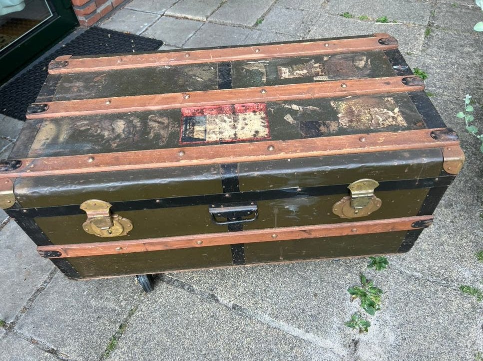 Vintage hutkoffer, Huis en Inrichting, Minder dan 50 cm, Gebruikt, 50 tot 100 cm, 5 – 50