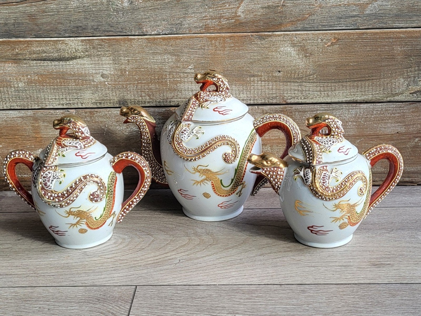 Vintage Japanse Draken Theepot set., Ophalen of Verzenden