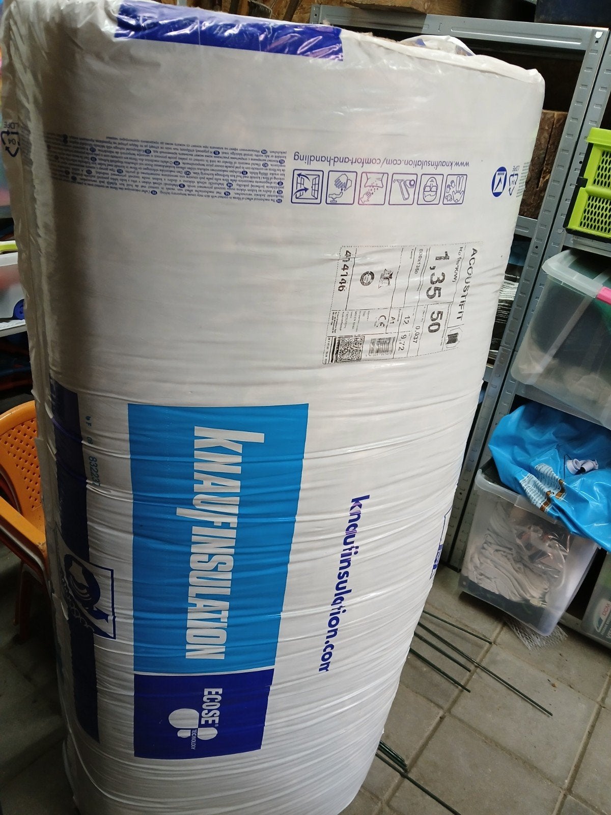 Knauf Acoustifit Glaswol Isolatie - 600x1350mm, 12 cm of meer, Nieuw, 5 tot 10 m², Glaswol