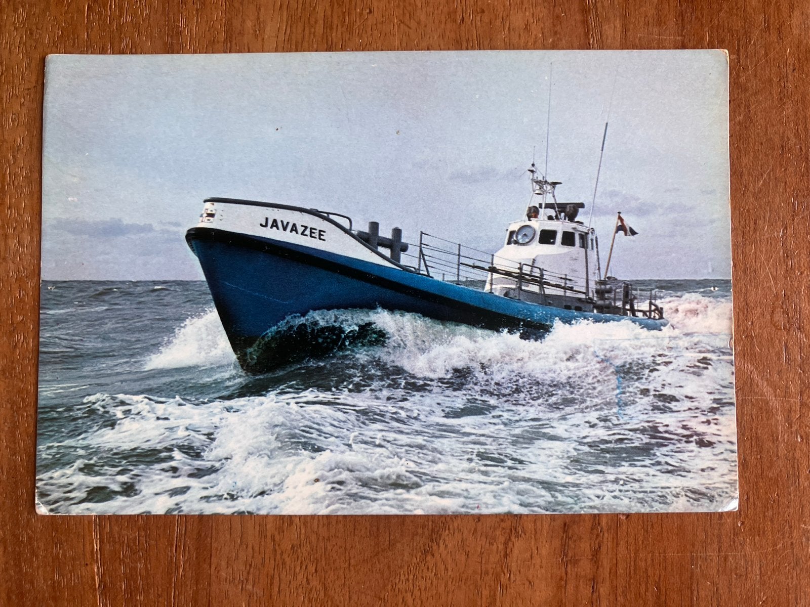 reddingboot Javazee K.Z.H.M. Station Breskens - 1972, Ophalen of Verzenden, Gebruikt, Motorboot, Kaart, Foto of Prent