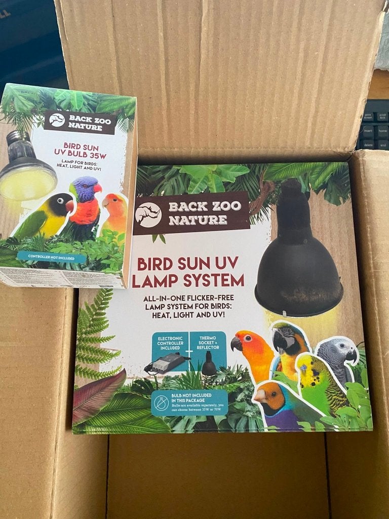 BackZoo – Bird Sun UV‑Set (Systeem + 35W Lamp) NIEUW IN DOOS, Meerdere dieren, Parkiet, Pratend