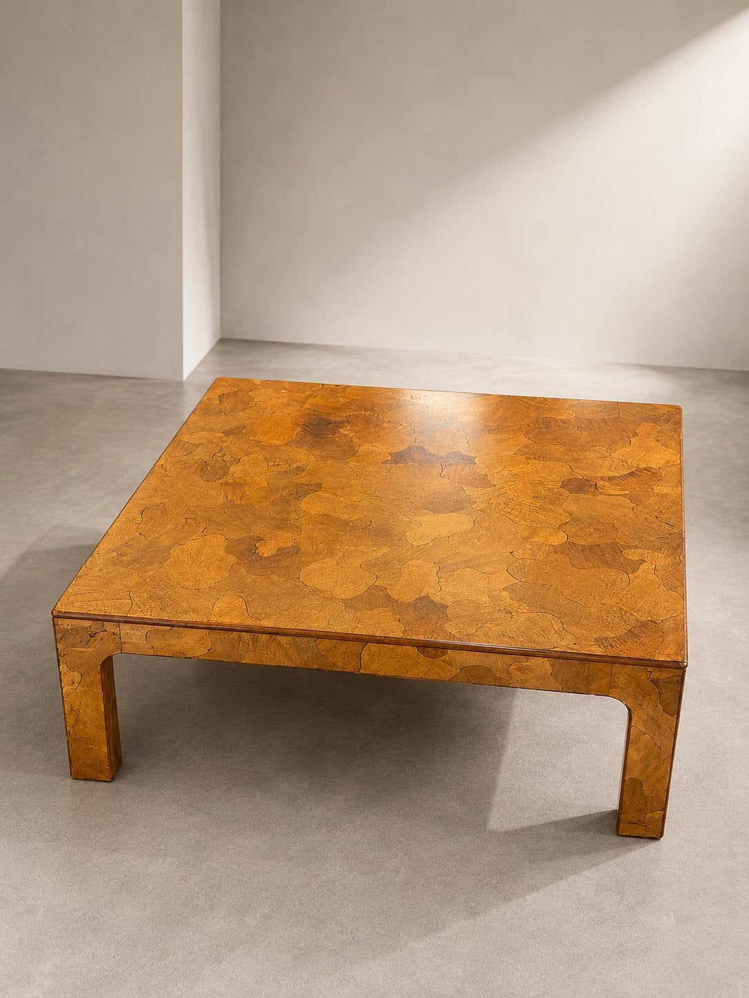 Vintage Mid Century Salontafel Puzzelfineer 1970s, Ophalen, 100 tot 150 cm, Vierkant, 50 tot 100 cm