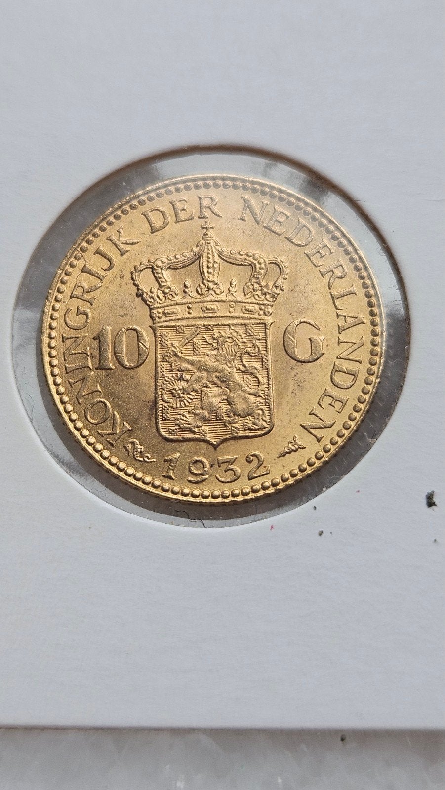 gouden tientje 1932, Postzegels en Munten, Ophalen of Verzenden, Koningin Wilhelmina, 10 gulden, Goud