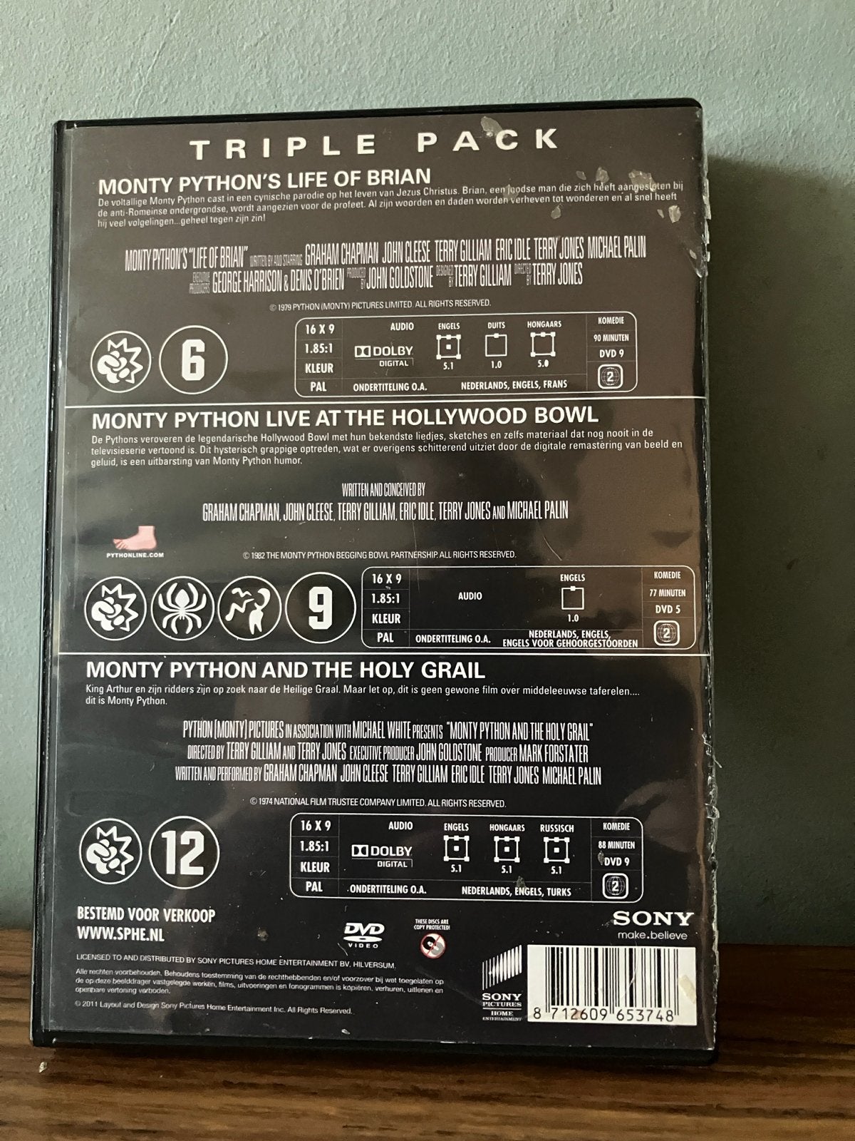 Monty Python Triple Pack: Life of Brian, Holy Grail, Live, Nederlands, Ophalen of Verzenden, Vanaf 12 jaar, Gebruikt