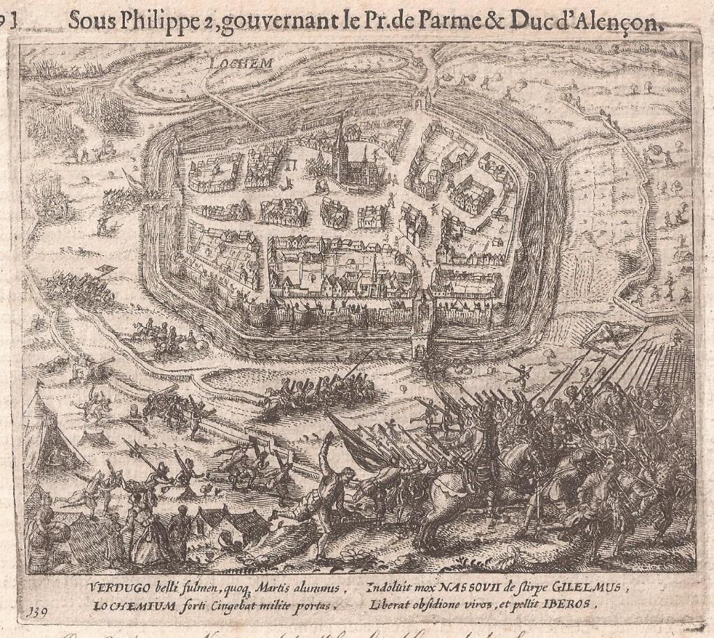 Ontzet van Lochem door de Staatse legers, 24 september 1582, Antiek en Kunst, Kunst | Etsen en Gravures, Militair, 13 cm, 16 cm