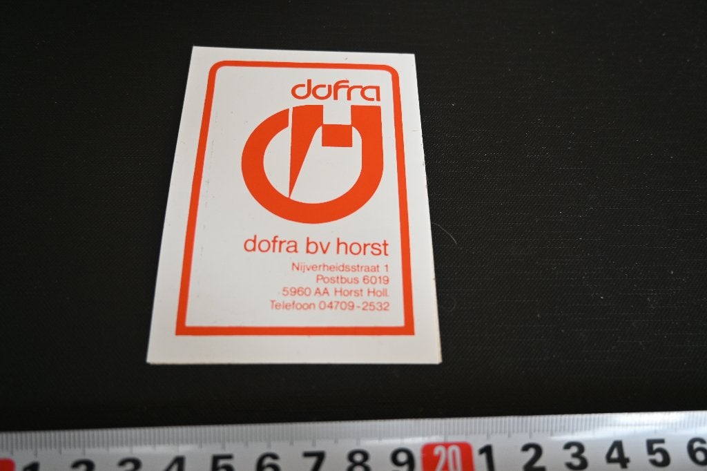 sticker Horst DOFRA BV Nijverheidsstraat 1, Ophalen, Zo goed als nieuw