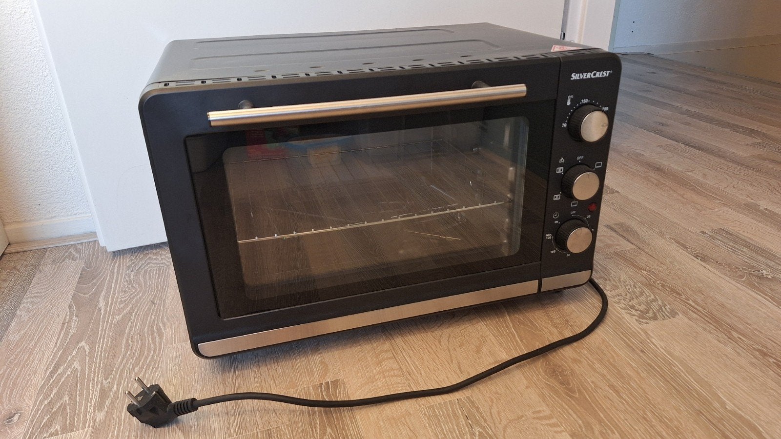 Silvercrest mini-oven zwart - zgan, Ophalen, Zo goed als nieuw, Minder dan 45 cm