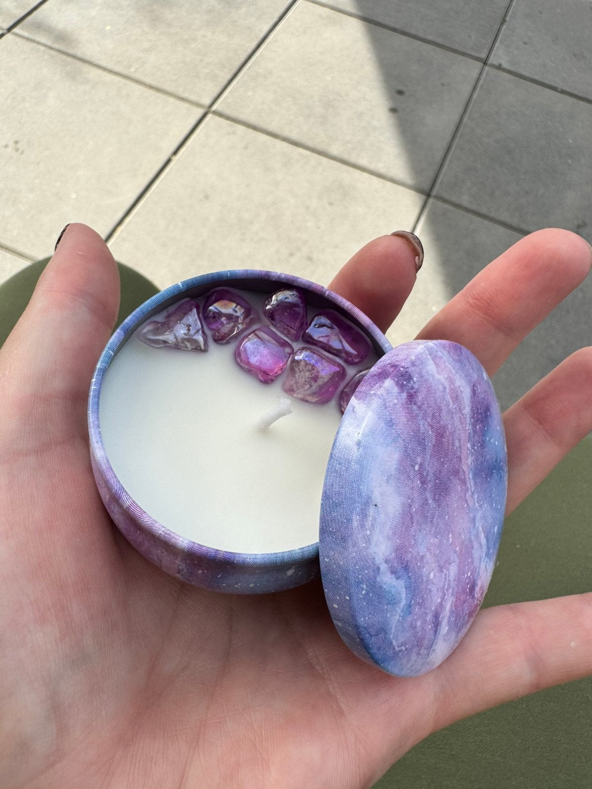 Fairy Garden Kristalkaars met Aura Quartz – Galaxy Tin, Ophalen of Verzenden, Nieuw, Overige materialen, Kaars