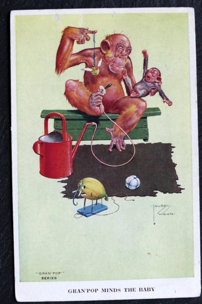Aap Gran'Pop minds the baby, Lawson Wood, Verzenden, 1960 tot 1980, Gelopen, Wild dier