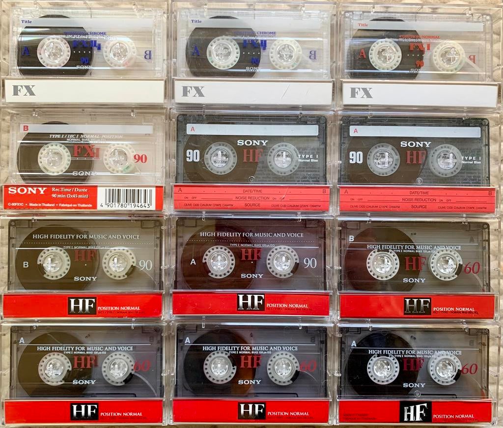 12x Sony HF HF60 HF90 FX FXI FXII 60 90 cassettebandjes IGST, Gebruikt, 2 t/m 25 bandjes, Ophalen of Verzenden, Voorbespeeld