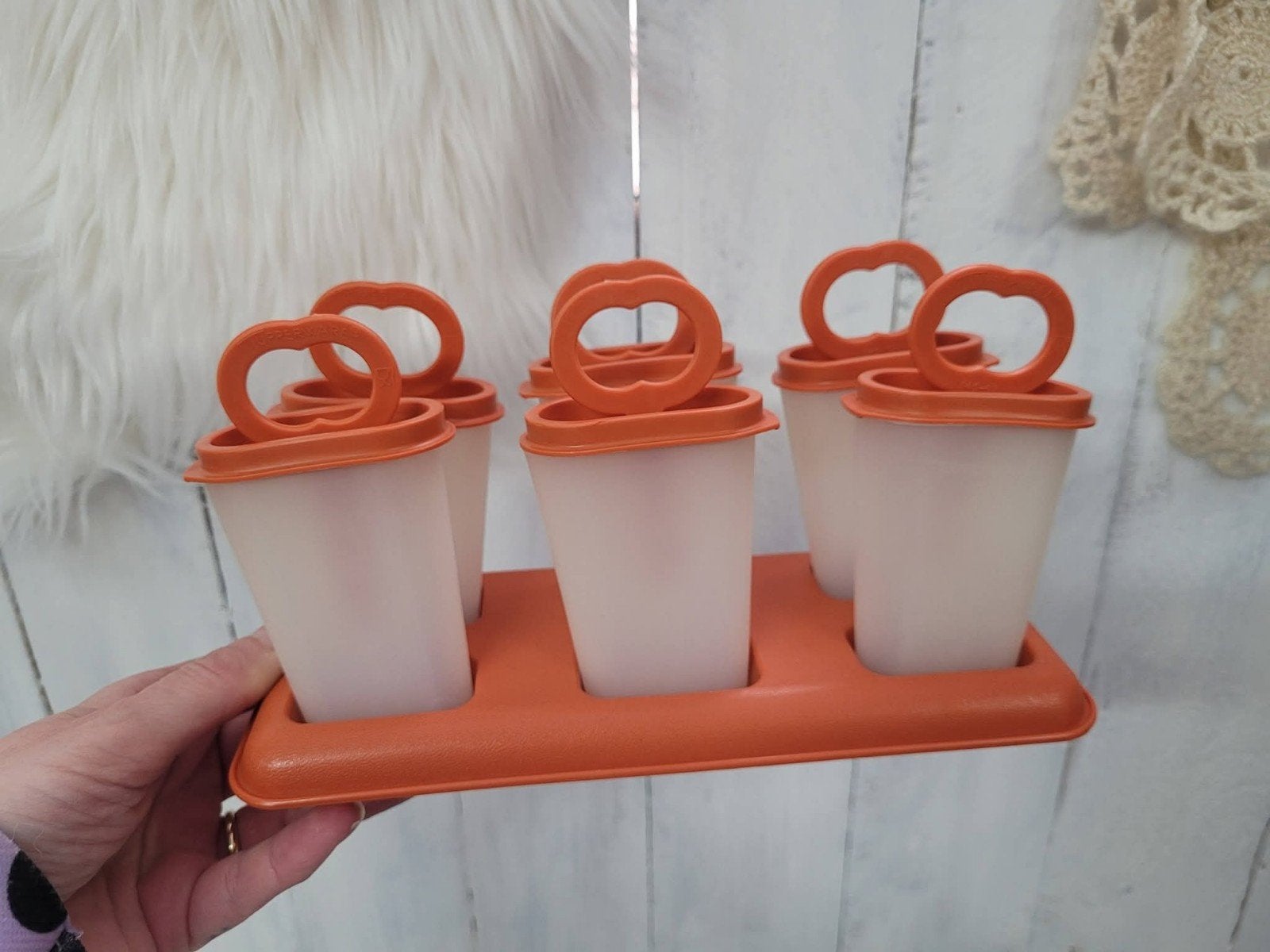 Vintage Tupperware IJsvormpjes Set (Jaren 70/80) – Oranje, Huis en Inrichting, Verzenden, Zo goed als nieuw, Oranje, Overige typen