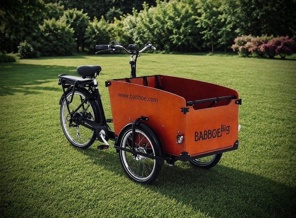 Babboe Big E - Elektrische Bakfiets - 2024 - 1120Km + Extras, Fietsen en Brommers, 4 kinderen of meer, Zo goed als nieuw, Huif
