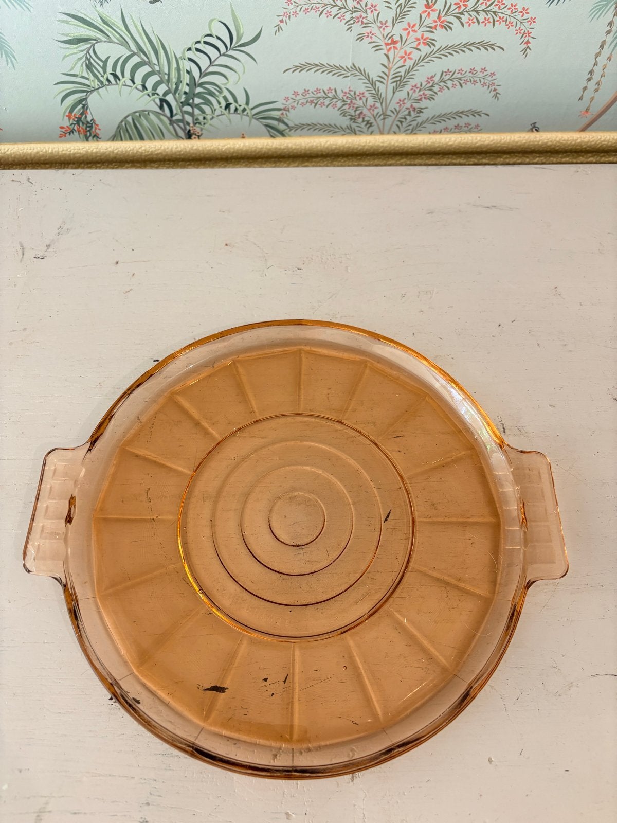Vintage Art Deco Rosaline persglazen serveerschaal, Ophalen of Verzenden