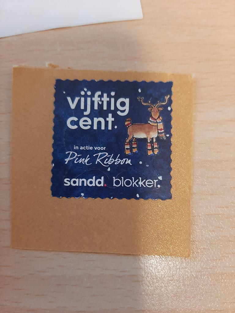 Sandd zegel Blokker Pink Ribbon eland, Verzenden, Gestempeld