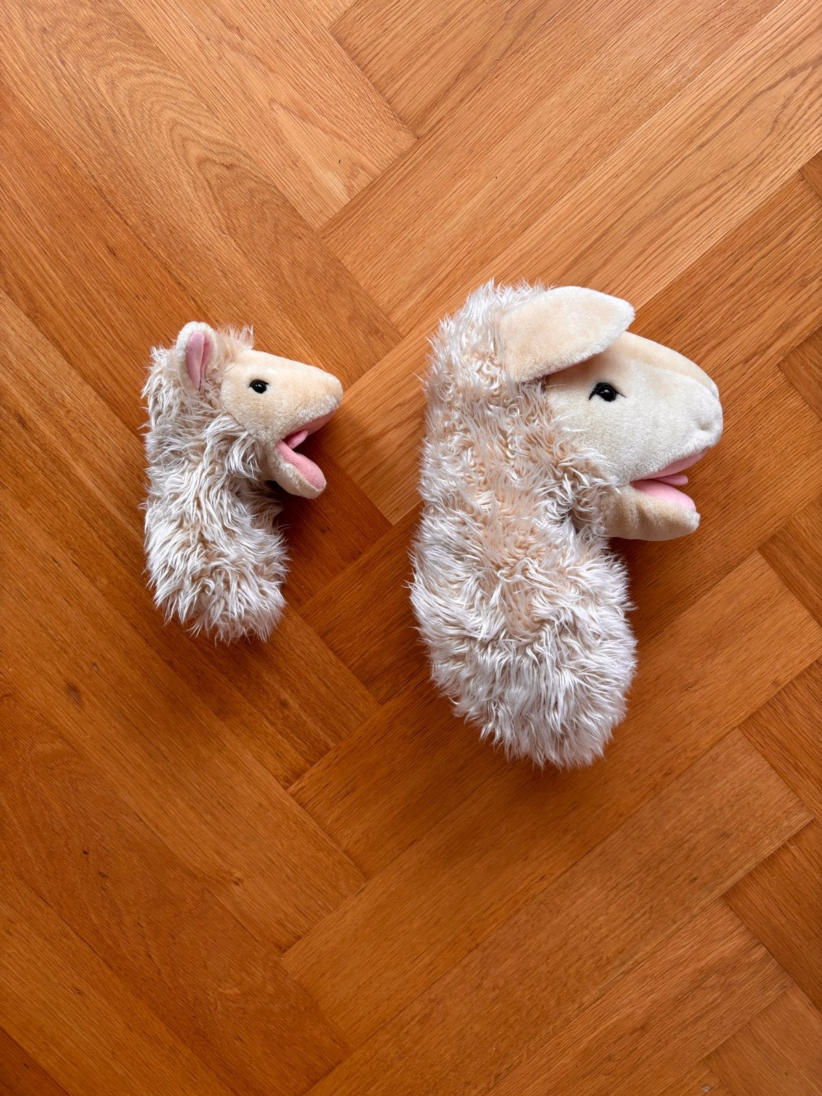Poppenkast poppen schaap (groot en klein), Kinderen en Baby's, Ophalen of Verzenden, Zo goed als nieuw, Overige typen