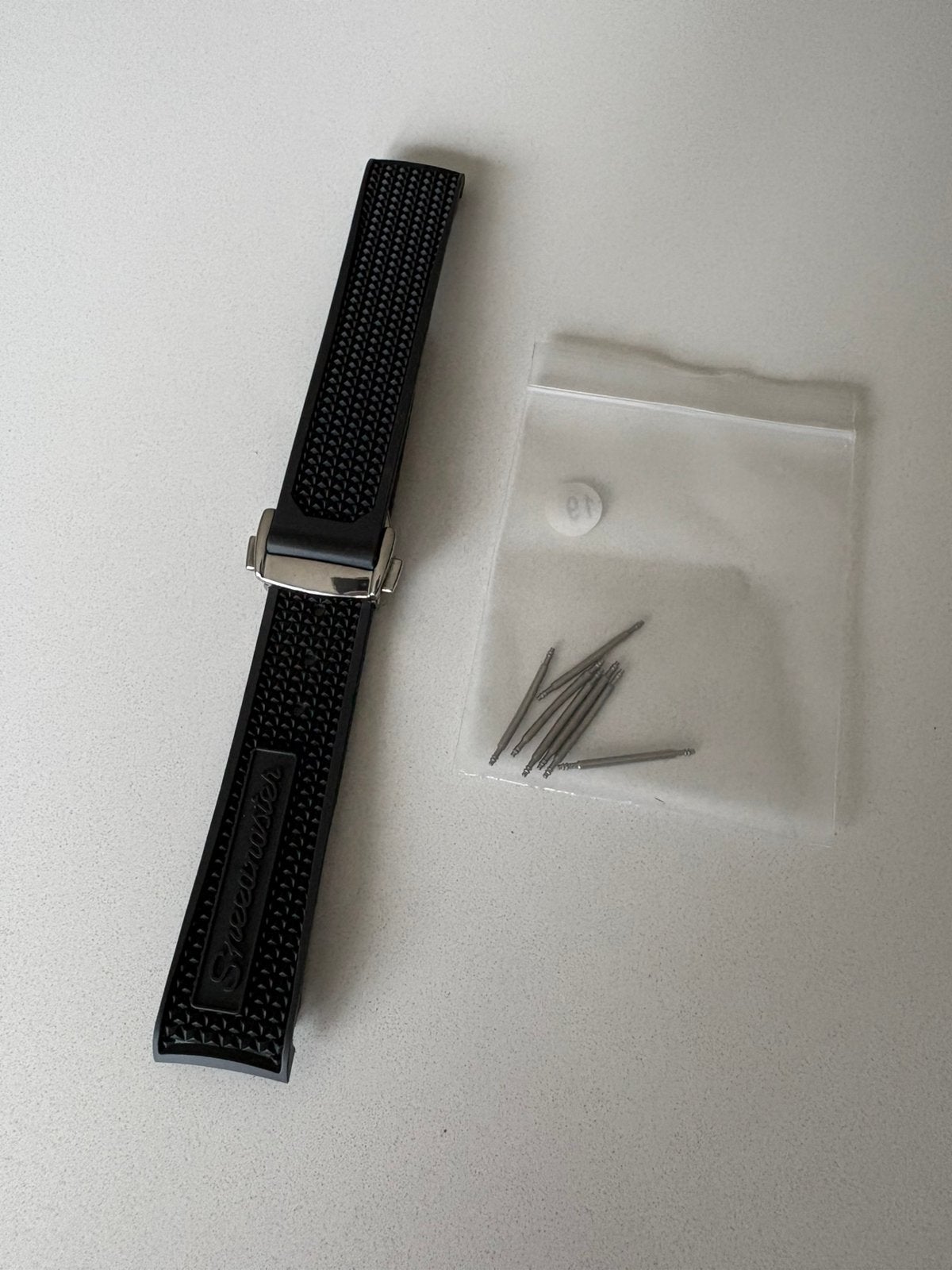 Omega Speedmaster 19MM Rubberen/Siliconen Horlogeband, Ophalen of Verzenden, Overige materialen, Polshorloge, Omega