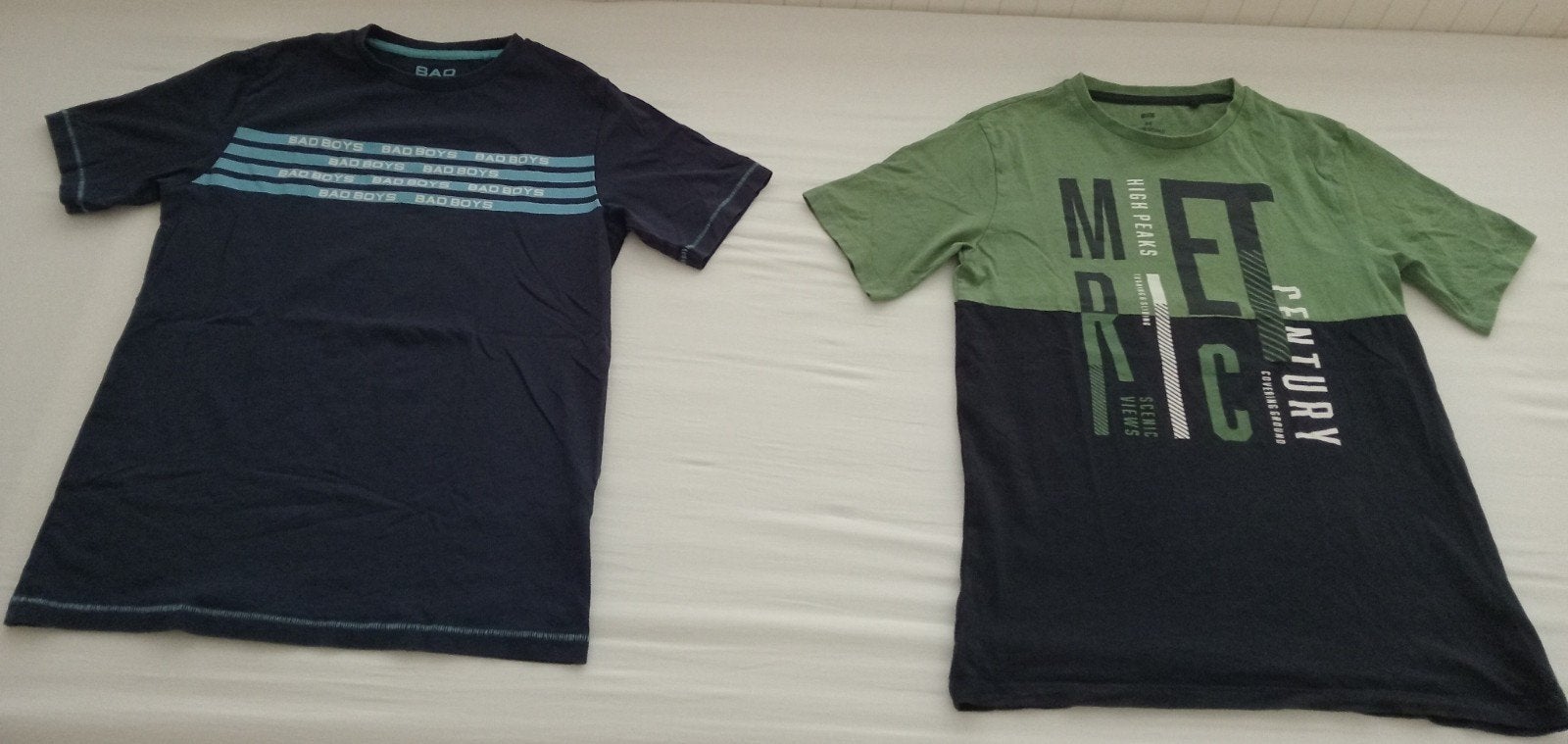2 Jongens T-shirts Bad Boys & WE - Maat 158/164, Ophalen of Verzenden, Zo goed als nieuw, Jongen, Shirt of Longsleeve