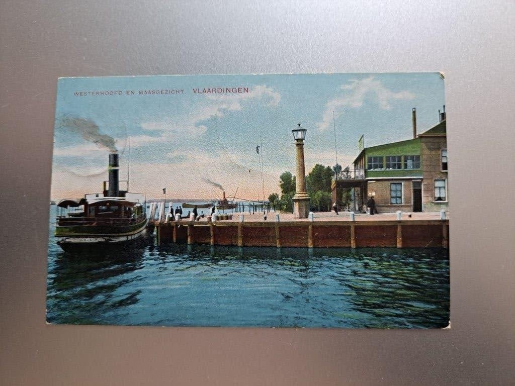 Vlaardingen, Westerhoofd en Maasgezicht, Ophalen of Verzenden, Voor 1920, Gelopen, Zuid-Holland
