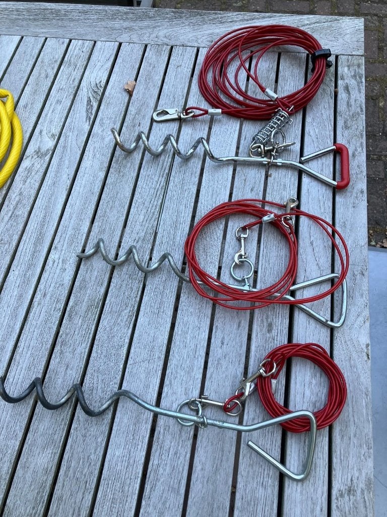 vastleg lijnen honden met grondanker, Dieren en Toebehoren, Ophalen of Verzenden, Gebruikt, Hondenriem-accessoire
