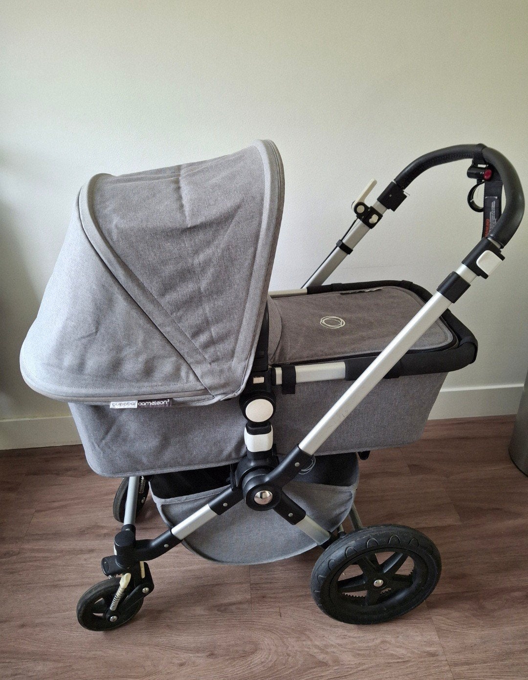 Bugaboo Cameleon Combiwagen met voetenplankje en regenhoes, Gebruikt, Bugaboo, Verstelbare duwstang, Ophalen