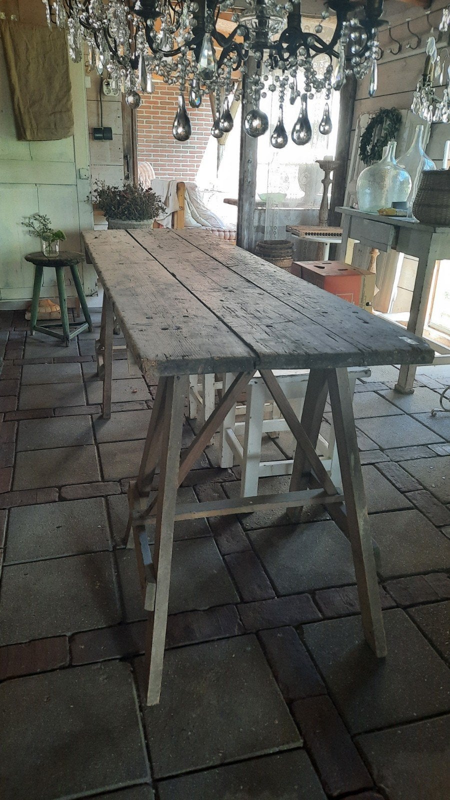 tafel op schragen (nuzzelspul), Ophalen