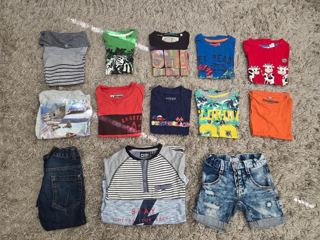 GRATIS OPHALEN pakket kleding jongen 104 14 stuks zomer, Ophalen, Gebruikt, Maat 104