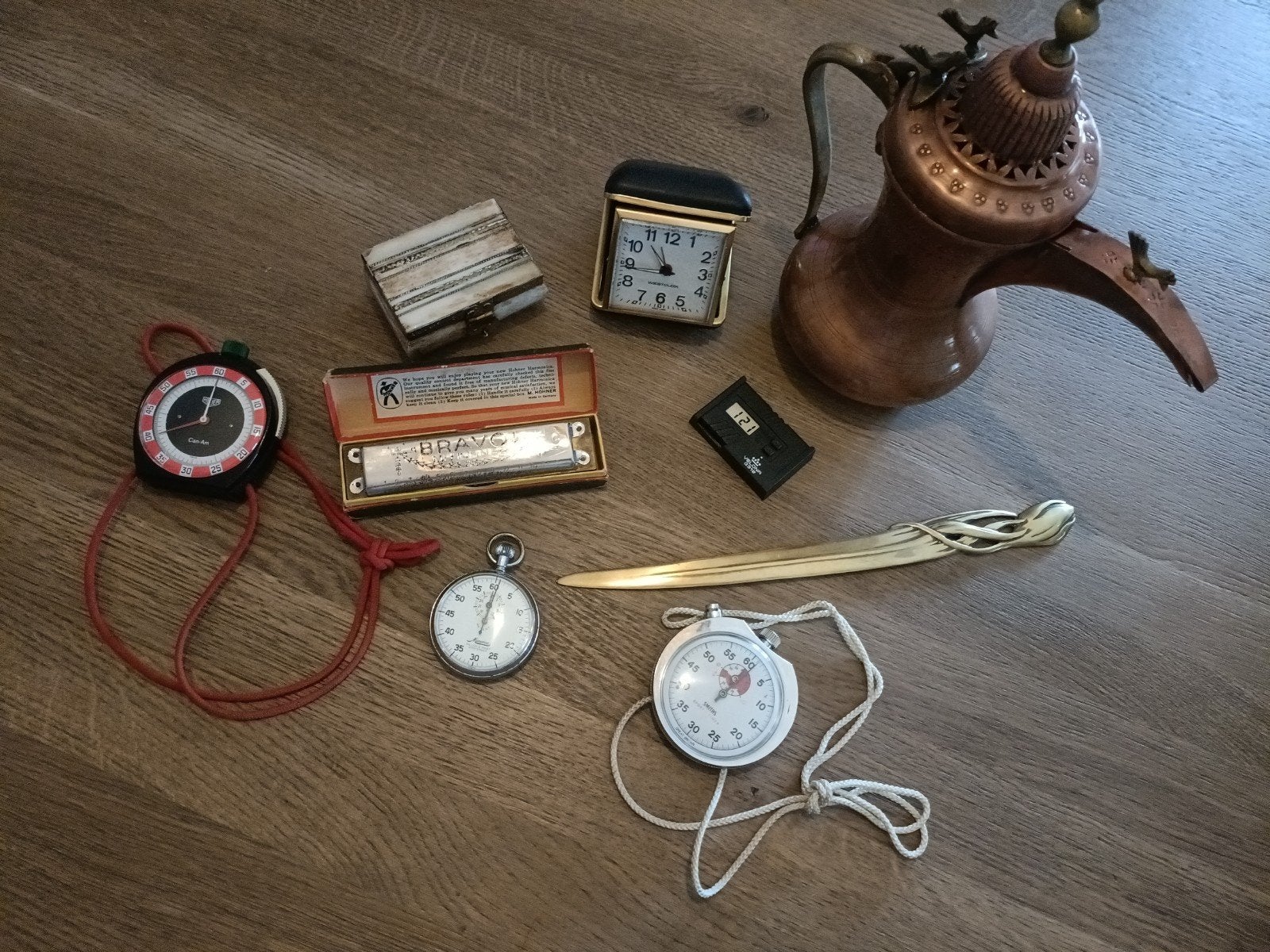 Lot Partij Mix Stopwatchen Heuer Wekker Ottomans Thee Kan, Ophalen of Verzenden, Gebruikt, Heuer