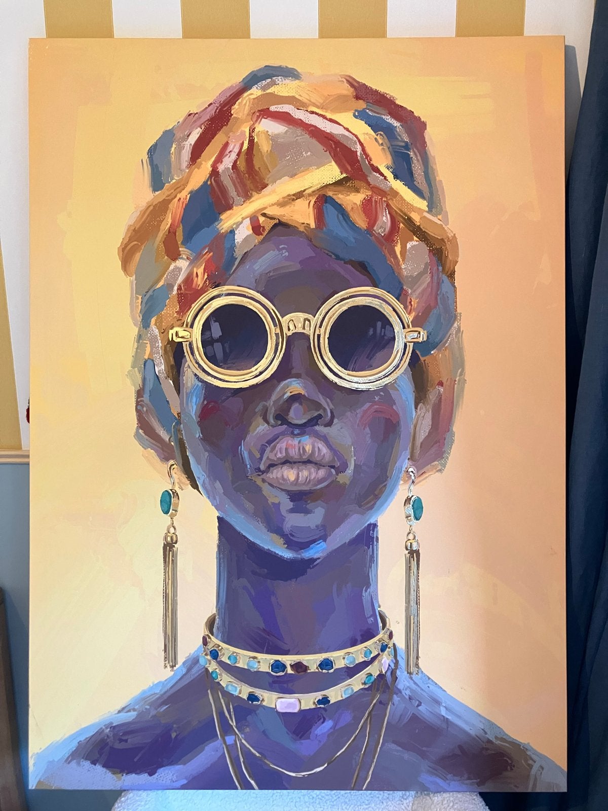 Modern canvas, Ophalen, Handgeschilderd, Olieverf, Portret