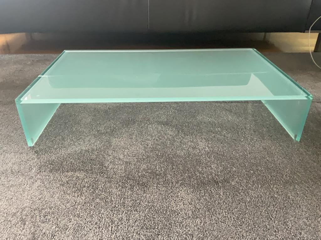 Glazen TV Plateau / TV Meubel, Ophalen, Gebruikt, 50 tot 100 cm, Glas