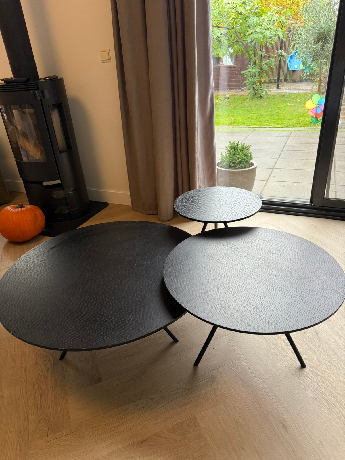 Goossens set van salontafel en bijzettafels, Ophalen, Zo goed als nieuw, Rechthoekig, 50 tot 100 cm