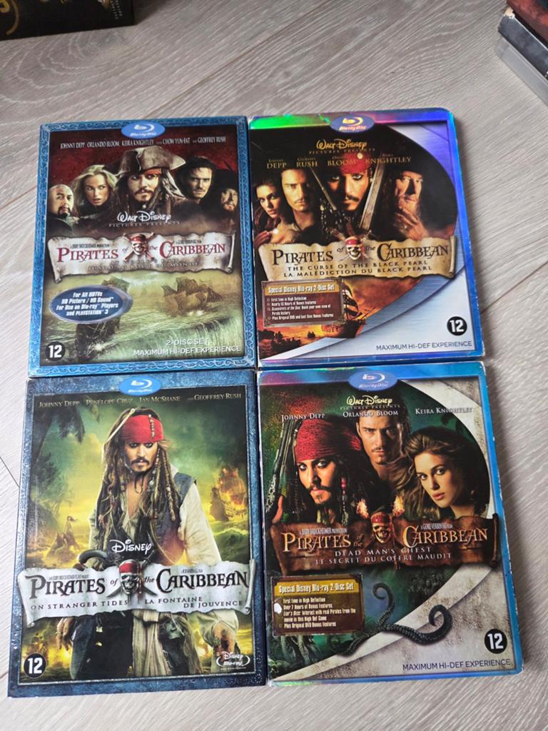 Pirates of the Caribbean - 4x Blu-ray, Ophalen of Verzenden, Zo goed als nieuw
