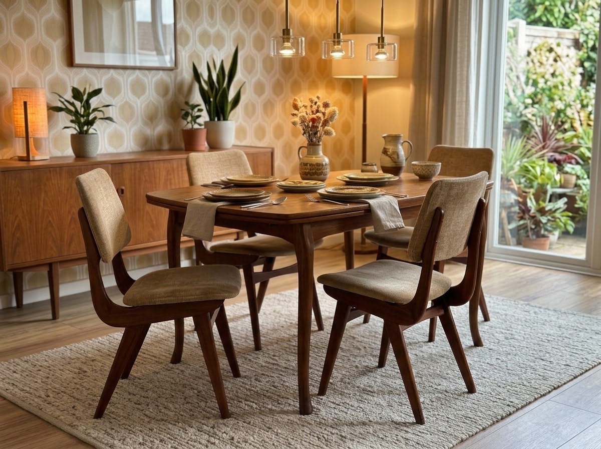 ⁠4 Vintage Stoelen Jaren 60 – Deens / Van Teeffelen Stijl, Ophalen, Overige typen