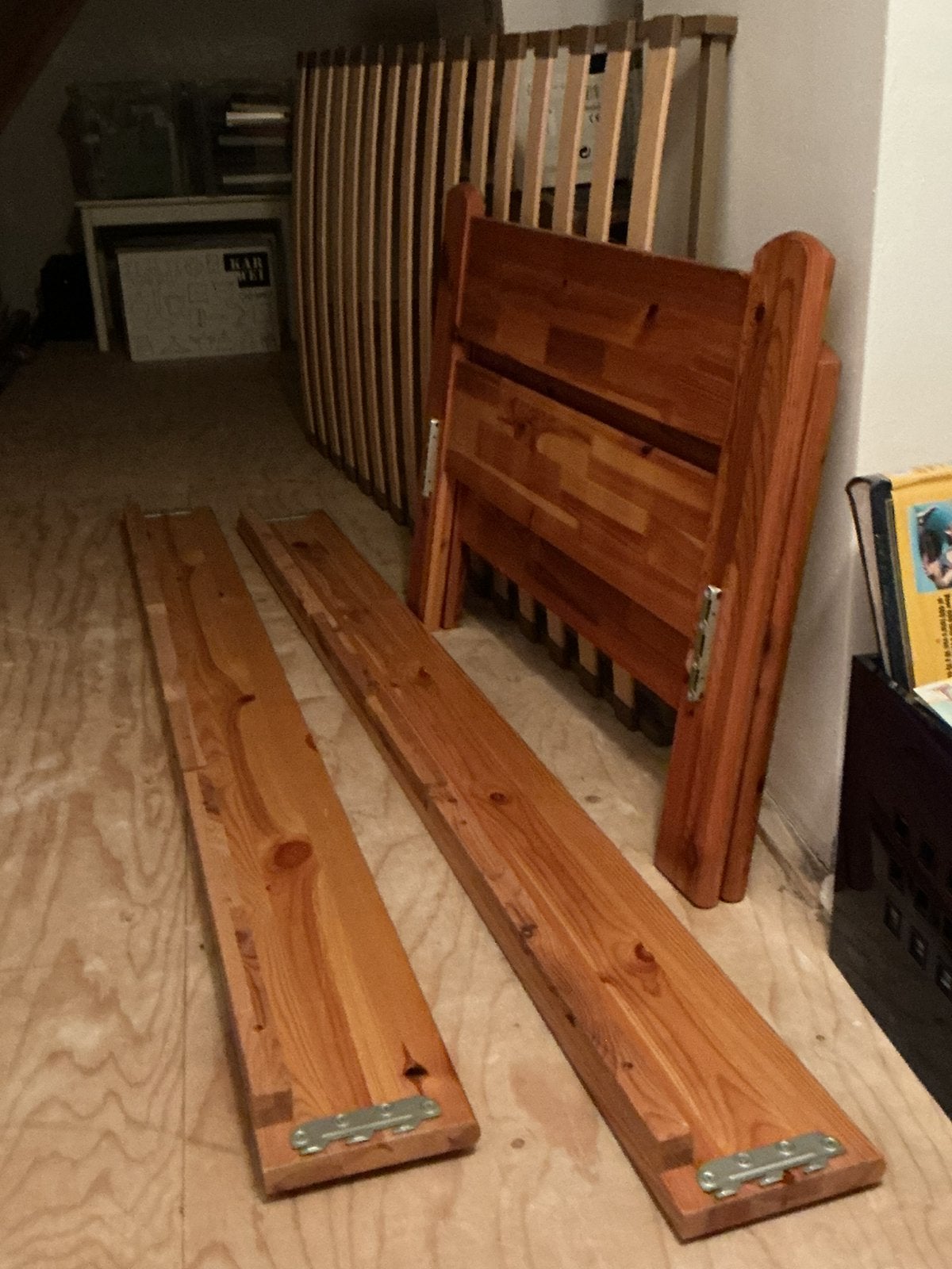 Houten bedframe met lattenbodem - 90x200 cm, Huis en Inrichting, Slaapkamer | Bedden, Ophalen, Gebruikt, 90 cm, Eenpersoons