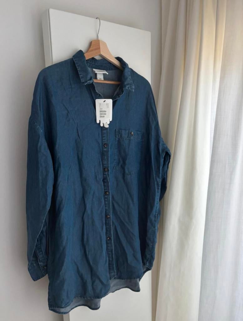 Monki denim tuniek, blauw overhemd, spijker jurk,dress, XS/S, Ophalen of Verzenden, Nieuw, Maat 34 (XS) of kleiner, Blauw