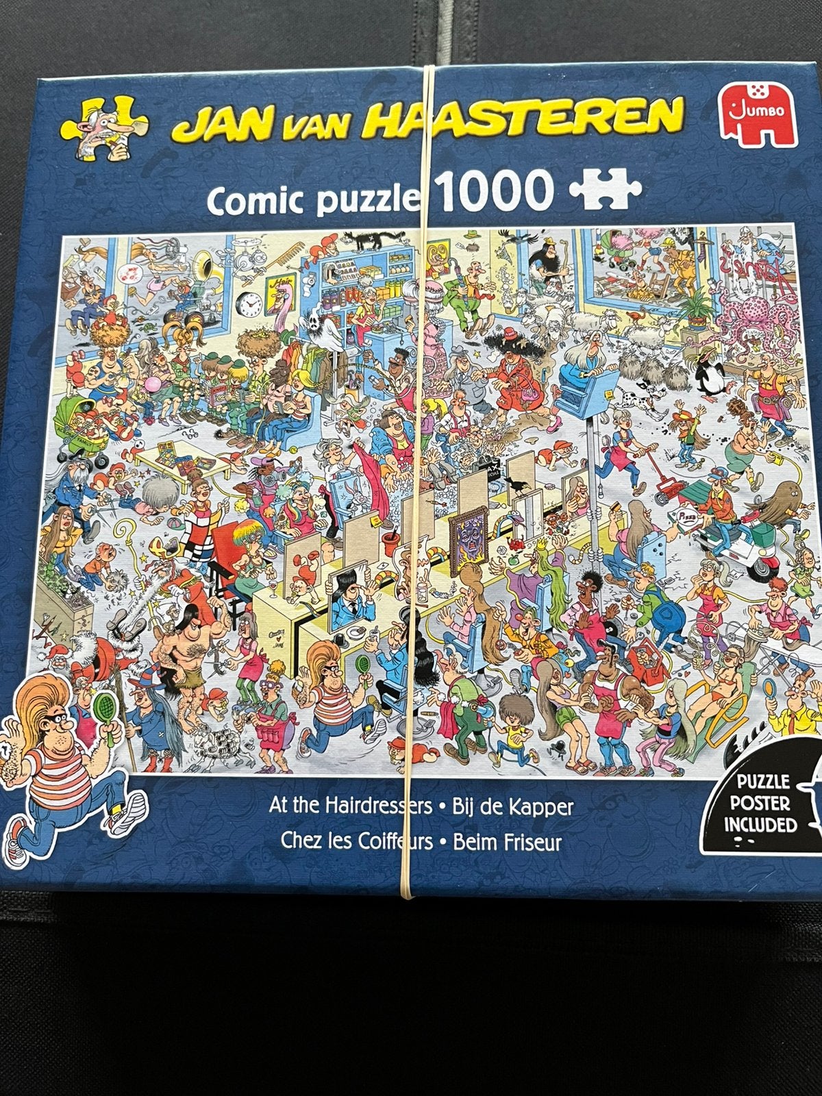 Jan van Haasteren puzzel, bij de kapper., Hobby en Vrije tijd, Ophalen, 500 t/m 1500 stukjes, Zo goed als nieuw, Legpuzzel