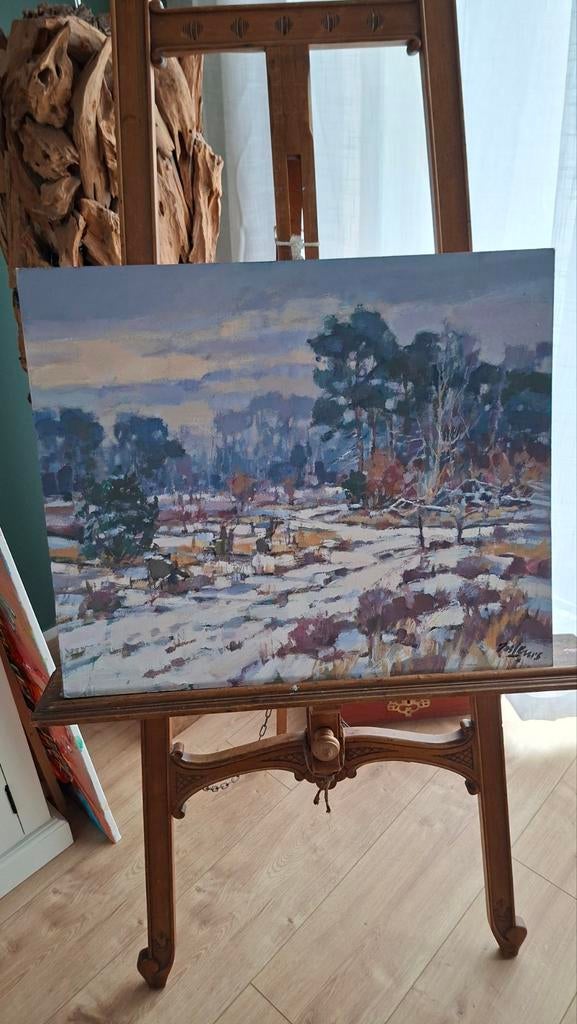 Uniek Winterlandschap Schilderij - Jos Leurs, Antiek en Kunst, Kunst | Schilderijen | Abstract, Ophalen of Verzenden