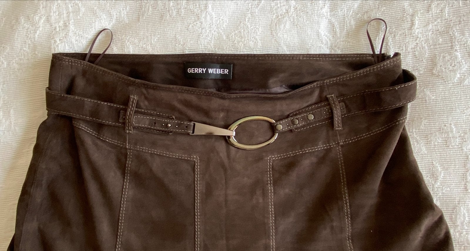 Gerry Weber Suède Damesrok - Bruin, Kleding | Dames, Bruin, Maat 46/48 (XL) of groter, Ophalen of Verzenden, Zo goed als nieuw