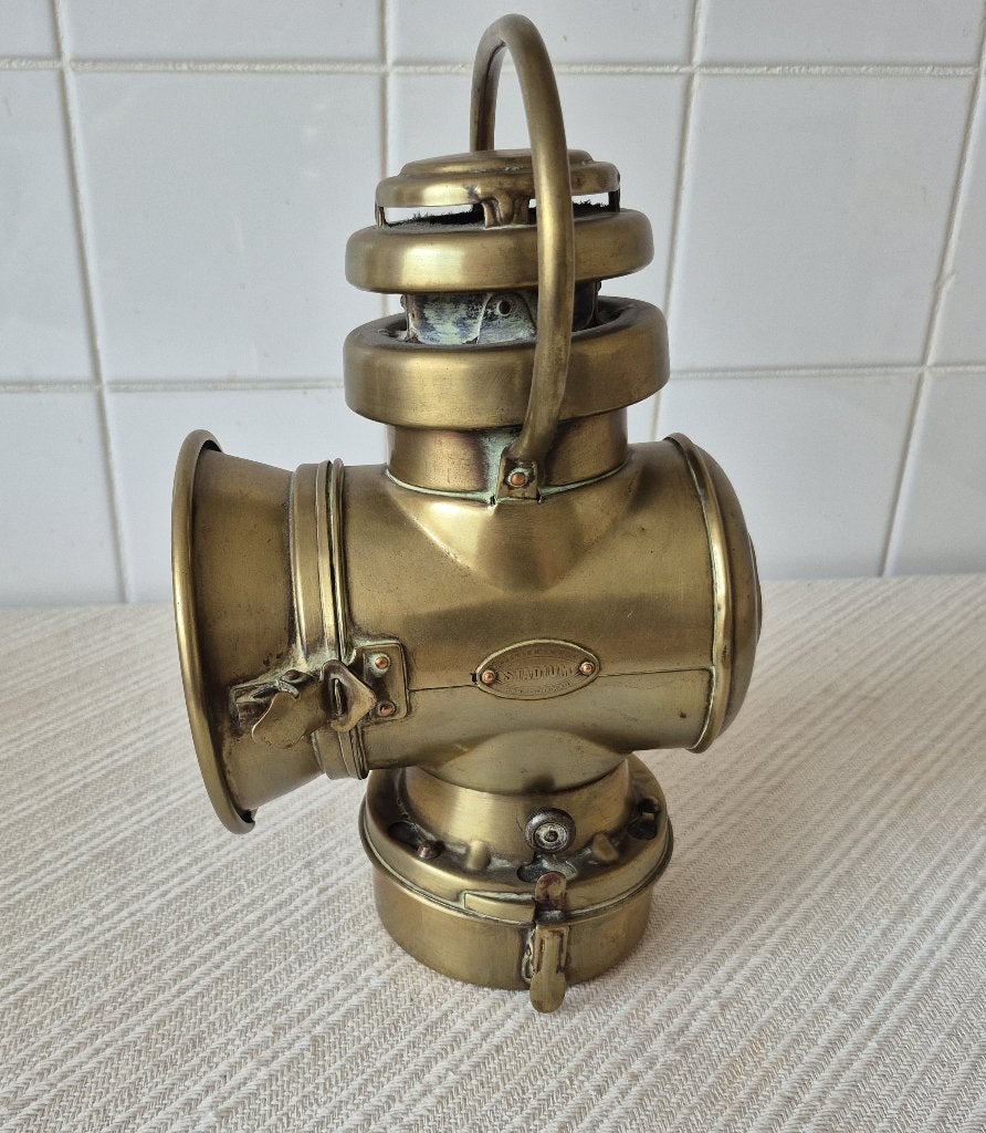 Antieke autolamp, lantaarn, olielamp, auto,, Antiek en Kunst, Verzenden