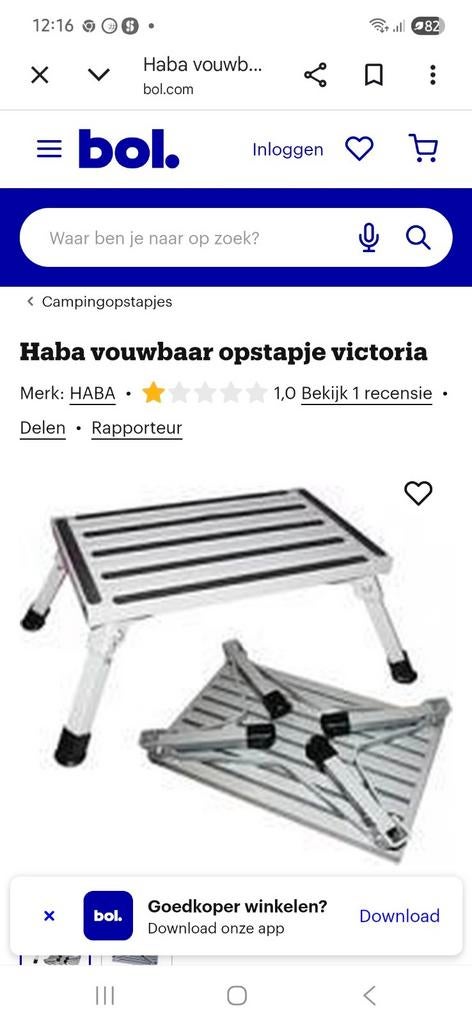 Opstapje caravan Haba, Ophalen, Gebruikt