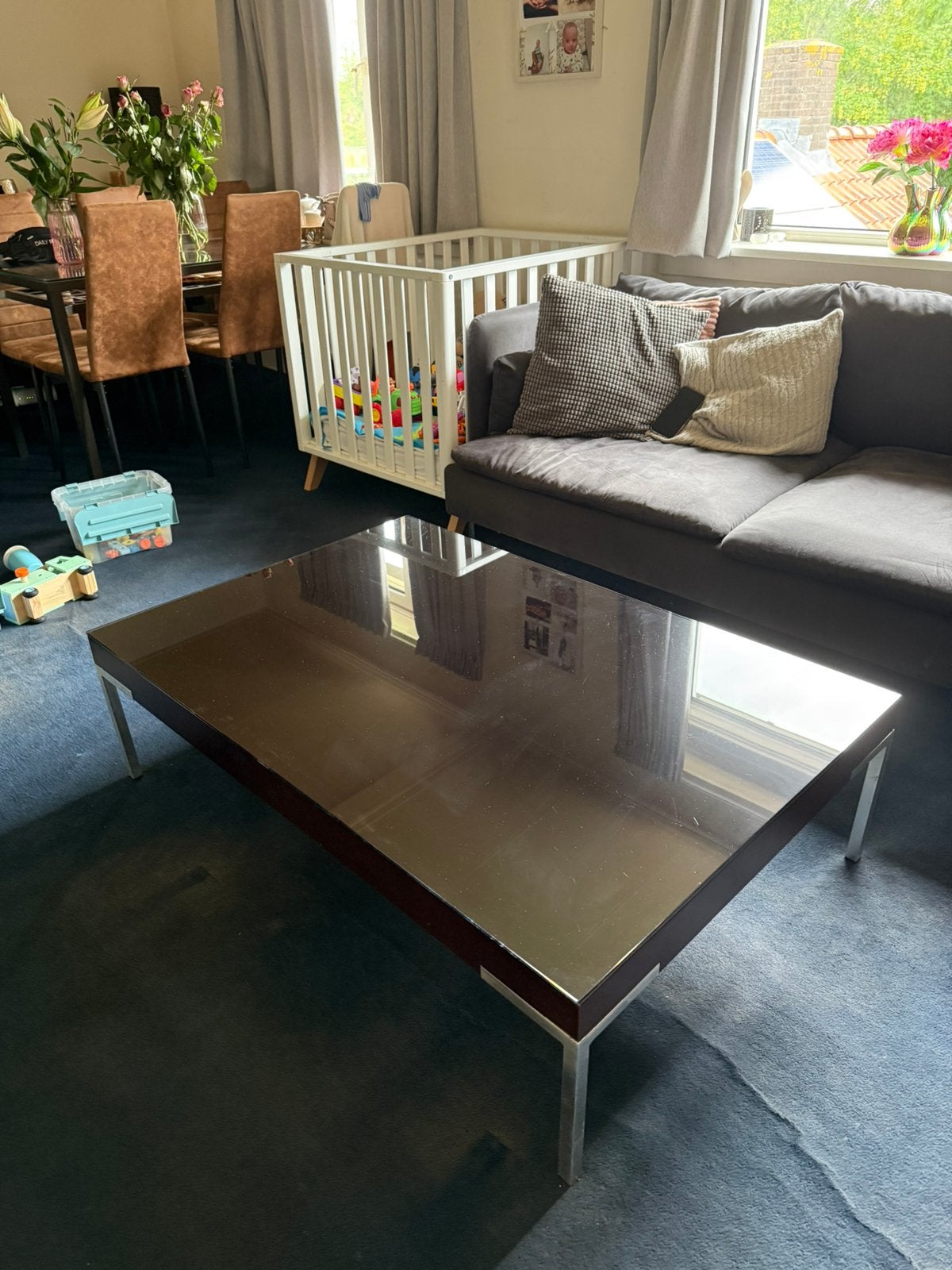 Handgemaakte Salontafel 80x120x34cm, Ophalen, 100 tot 150 cm, 50 tot 100 cm, Zo goed als nieuw